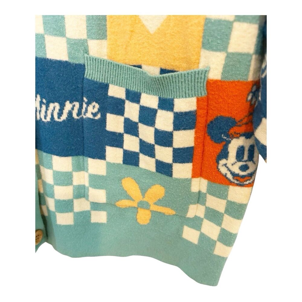 Disney Minnie Mouse Checkered Patchwork Cardigan … - image 2